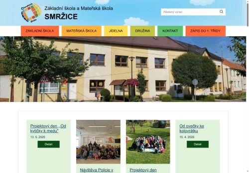 Webové stránky Základní škola a Mateřská škola Smržice, příspěvková organizace, Smržice