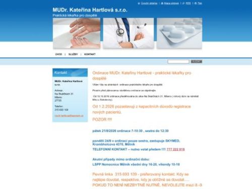 Praktický lékař pro dospělé - MUDr. Kateřina Hartlová