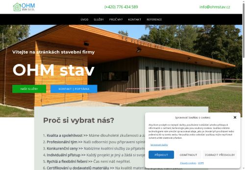 Webové stránky OHM Stav s.r.o., Blansko