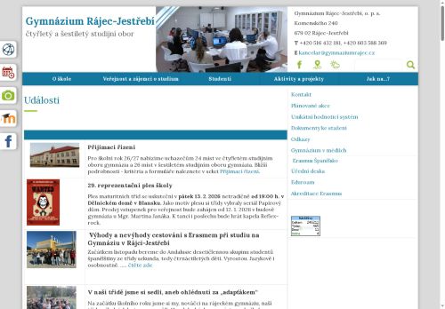 Zobrazit webové stránky Gymnázium a Střední odborná škola Rájec-Jestřebí, o. p. s.