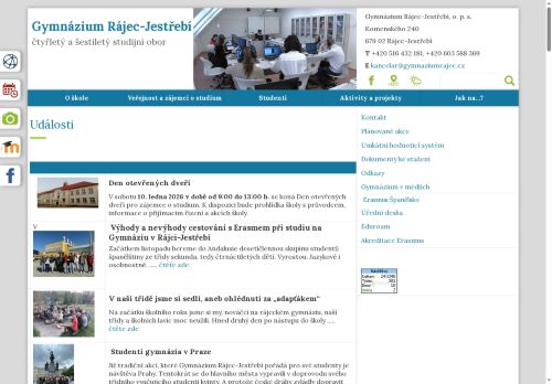 Zobrazit webové stránky Gymnázium a Střední odborná škola Rájec-Jestřebí, o. p. s.