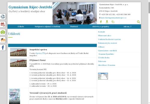 Zobrazit webové stránky Gymnázium a Střední odborná škola Rájec-Jestřebí, o. p. s.