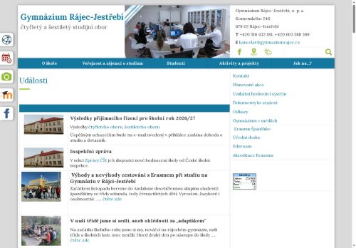 Zobrazit webové stránky Gymnázium a Střední odborná škola Rájec-Jestřebí, o. p. s.