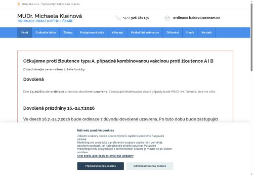 Zobrazit webové stránky Praktický lékař pro dospělé GOprakt s.r.o. - MUDr. Michaela Kleinová