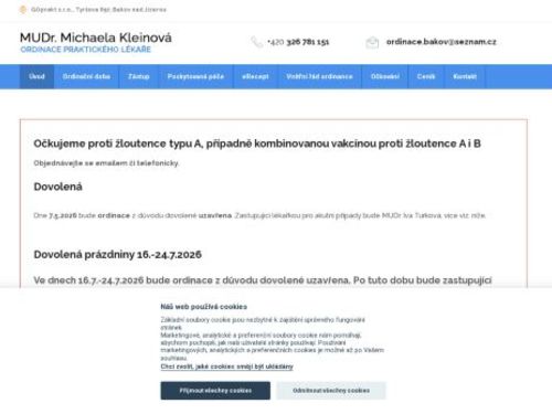 Praktický lékař pro dospělé GOprakt s.r.o. - MUDr. Michaela Kleinová