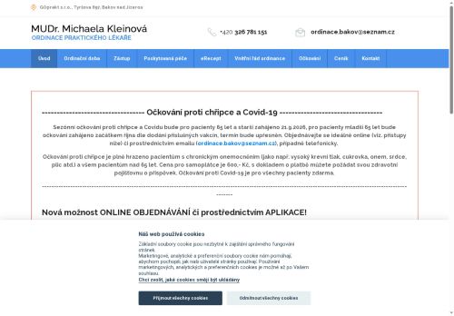 Zobrazit webové stránky Praktický lékař pro dospělé GOprakt s.r.o. - MUDr. Michaela Kleinová