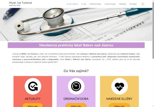 Zobrazit webové stránky Praktický lékař pro dospělé - MUDr. Iva Turková
