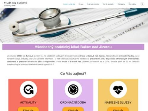 Praktický lékař pro dospělé - MUDr. Iva Turková