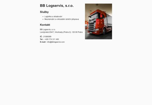 Webové stránky BB Logservis, s.r.o., Brandýs nad Labem-Stará Boleslav