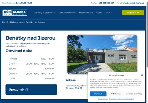 Zobrazit webové stránky Oční klinika Horní Počernice - pobočka Benátky nad Jizerou