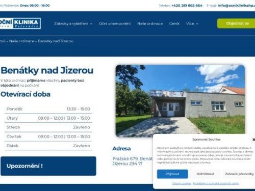 Oční klinika Horní Počernice - pobočka Benátky nad Jizerou