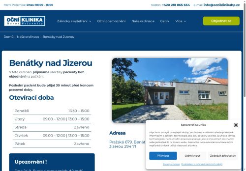 Zobrazit webové stránky Oční klinika Horní Počernice - pobočka Benátky nad Jizerou
