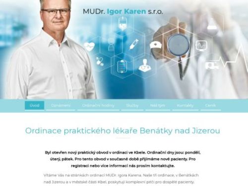 Praktický lékař pro dospělé - MUDr. Igor Karen (ordinace Kbel 2)
