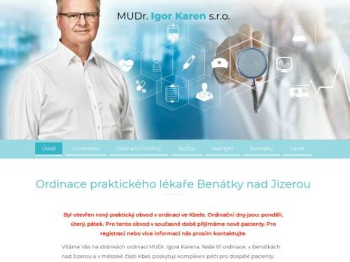 Praktický lékař pro dospělé - MUDr. Igor Karen (ordinace Poliklinika BnJ)