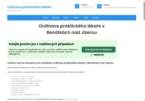 Zobrazit webové stránky Praktický lékař pro dospělé - MUDr. Michaela Kovaříková