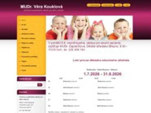 Praktický lékař pro děti a dorost - MUDr. Věra Kouklová