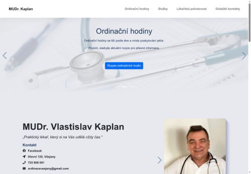 Zobrazit webové stránky Praktický lékař pro dospělé - MUDr. Vlastislav Kaplan