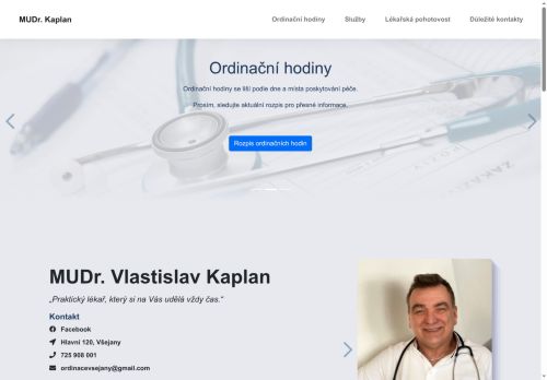 Zobrazit webové stránky Praktický lékař pro dospělé - MUDr. Vlastislav Kaplan