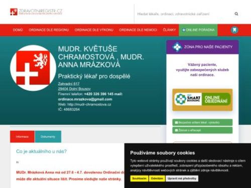 Praktický lékař pro dospělé - MUDr. Květuše Chramostová, MUDr. Anna Mrázková