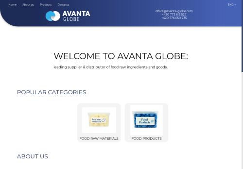 Webové stránky Avanta Globe s.r.o., Plzeň