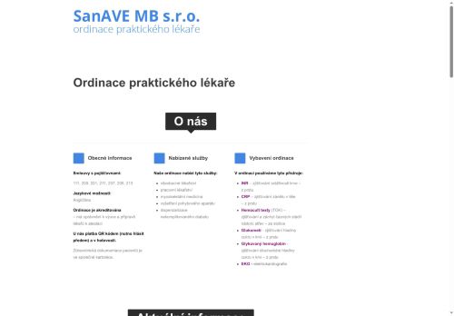 Zobrazit webové stránky Praktický lékař pro dospělé SanAVE MB s.r.o. - MUDr. Martin Zavadil, MUDr. Vladimíra Bartošová