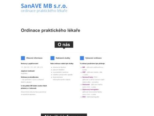 Praktický lékař pro dospělé SanAVE MB s.r.o. - MUDr. Martin Zavadil, MUDr. Vladimíra Bartošová