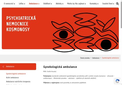 Zobrazit webové stránky Gynekologická ambulance Psychiatrická nemocnice Kosmonosy - MUDr. Jindřich Koudela