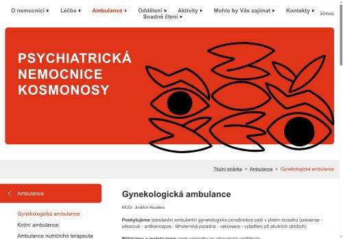 Zobrazit webové stránky Gynekologická ambulance Psychiatrická nemocnice Kosmonosy - MUDr. Jindřich Koudela