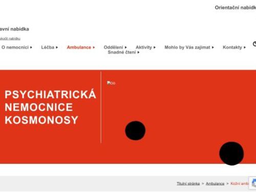 Kožní ambulance Psychiatrická nemocnice Kosmonosy - MUDr. Marie Štěpánová