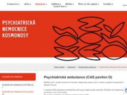 Psychiatrická ambulance (CAS pavilon D) - Psychiatrická nemocnice Kosmonosy