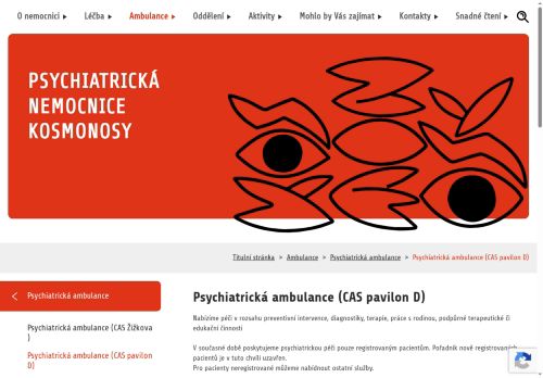 Zobrazit webové stránky Psychiatrická ambulance (CAS pavilon D) - Psychiatrická nemocnice Kosmonosy