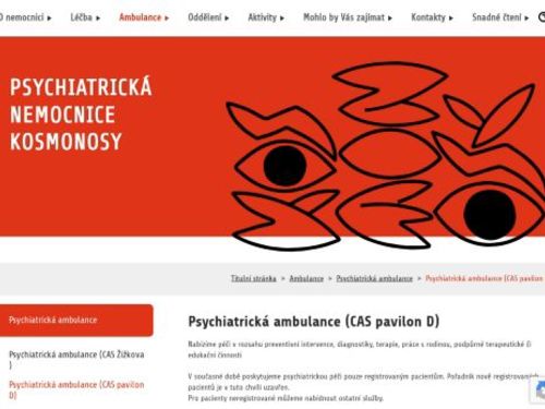 Psychiatrická ambulance (CAS pavilon D) - Psychiatrická nemocnice Kosmonosy