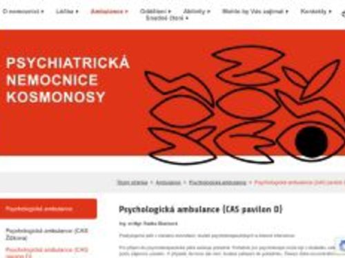 Psychologická ambulance (CAS pavilon D) Psychiatrická nemocnice Kosmonosy - Ing. et Mgr. Radka Škarková