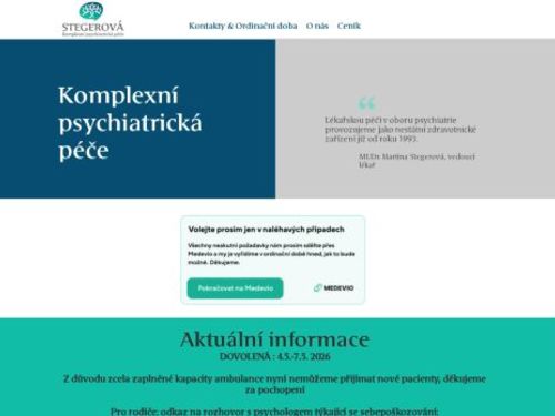 Psychiatrická ambulance - MUDr. Martina Stegerová
