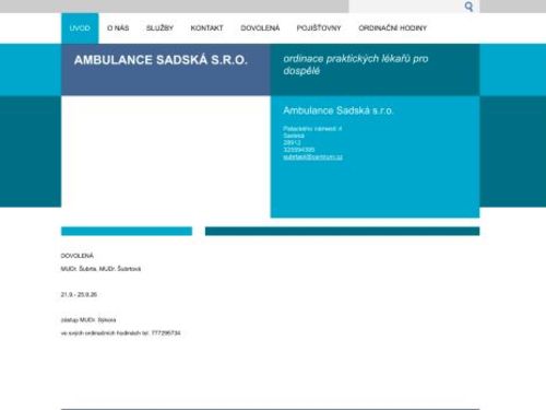 Praktický lékař pro dospělé Ambulance Sadská s.r.o. - MUDr. Marie Šubrtová, MUDr. Zdeněk Šubrta