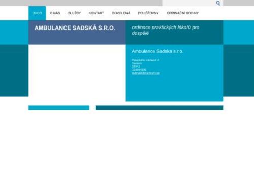 Praktický lékař pro dospělé Ambulance Sadská s.r.o. - MUDr. Marie Šubrtová, MUDr. Zdeněk Šubrta