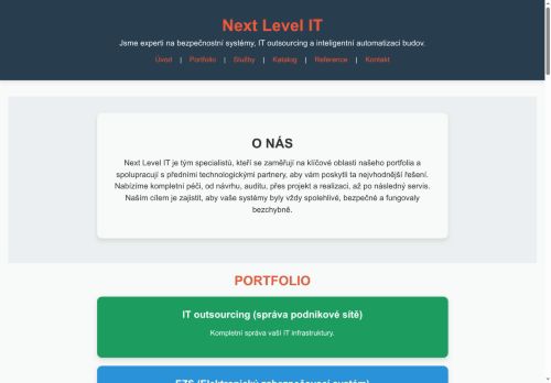 Webové stránky NEXT LEVEL IT s.r.o., Bzenec