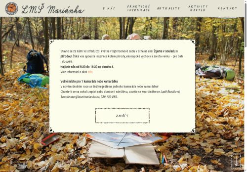 Webové stránky Lesní mateřská škola Mariánka, Brno