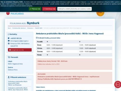 Praktický lékař pro dospělé - MUDr. Irena Haganová
