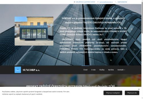 Webové stránky SUNCORP a.s., Prostějov