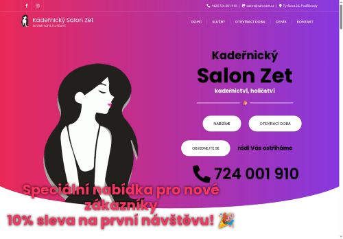 Zobrazit webové stránky Kadeřnictví, holičství Salon Zet Poděbrady