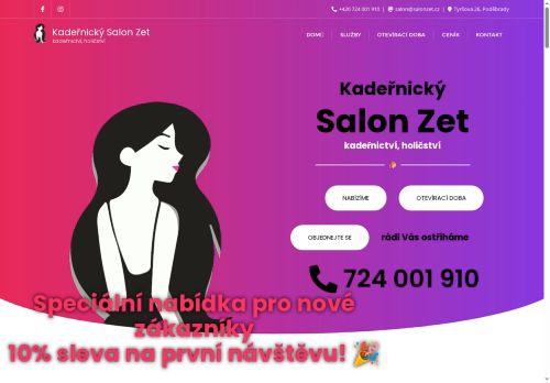 Zobrazit webové stránky Kadeřnictví, holičství Salon Zet Poděbrady