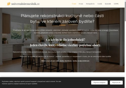Zobrazit webové stránky Univerzální řemeslník Vincenec Jiří - rekonstrukce kuchyní, bytů - elektřina, voda, plyn, obklady, podlahy, sádrokartonové konstrukce...