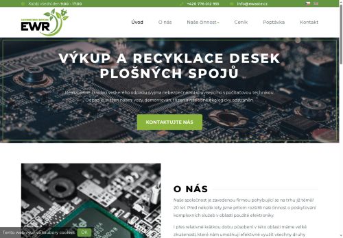 Electronic Waste Recycling s.r.o. nabízí práci na pozici PRACOVNÍK/ PRACOVNICE DEMONTÁŽE ELEKTROZAŘÍZENÍ v obci Podivín