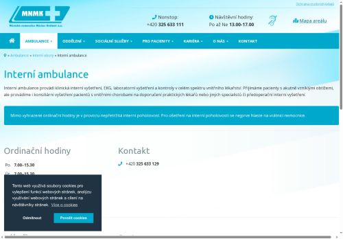 Zobrazit webové stránky Interní ambulance Městská nemocnice Městec Králové