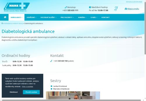 Zobrazit webové stránky Diabetologická ambulance Městská nemocnice Městec Králové