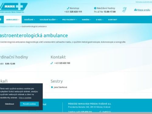 Gastroenterologická ambulance Městská nemocnice Městec Králové