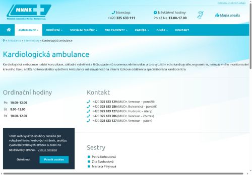 Zobrazit webové stránky Kardiologická ambulance Městská nemocnice Městec Králové
