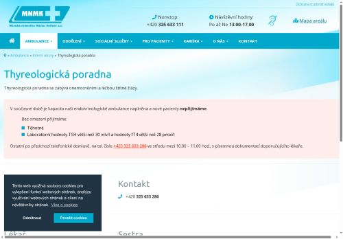 Zobrazit webové stránky Thyreologická poradna Městská nemocnice Městec Králové