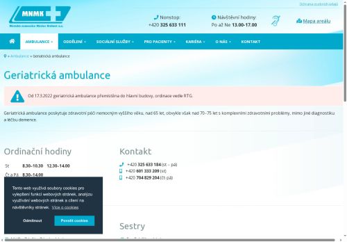 Zobrazit webové stránky Geriatrická ambulance Městská nemocnice Městec Králové